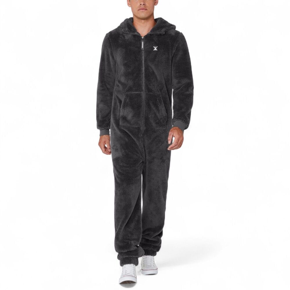 Onepiece Dark Grey Fleece Puppy Jumpsuit